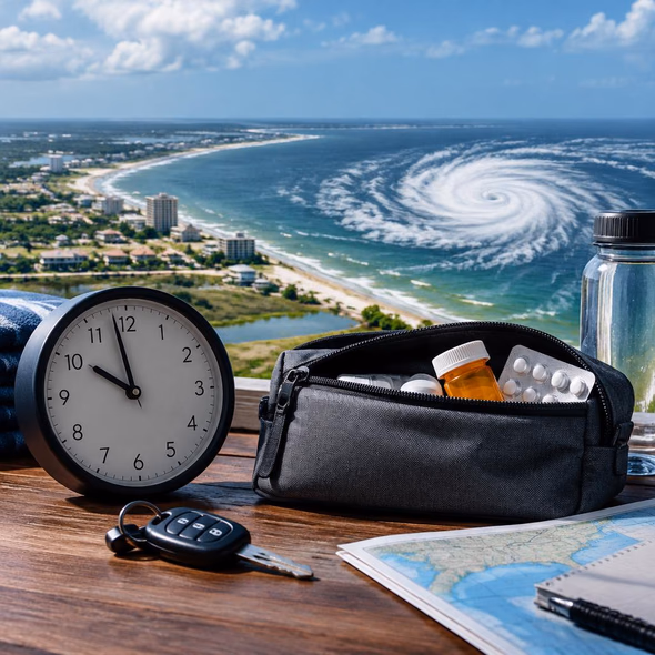 Editorial illustration for “Isaias Gives the Gulf Coast Less Time to Prepare,” based on the article’s subject.
