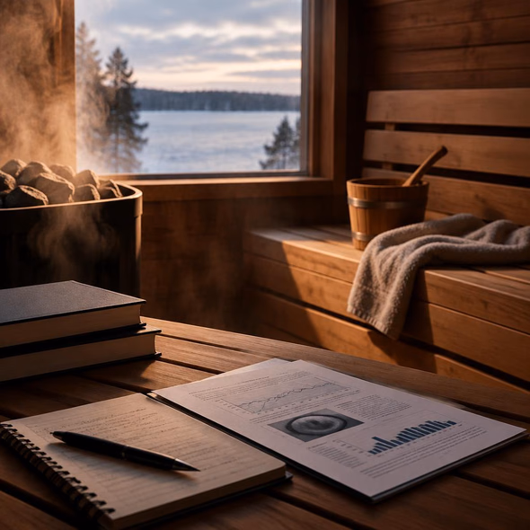 Editorial illustration for “The Sauna Does Not Need to Cure You,” based on the article’s subject.