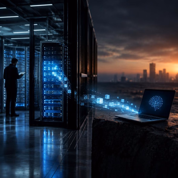 Editorial illustration for “Can AI Control Stop at the Data Center?,” based on the article’s subject.