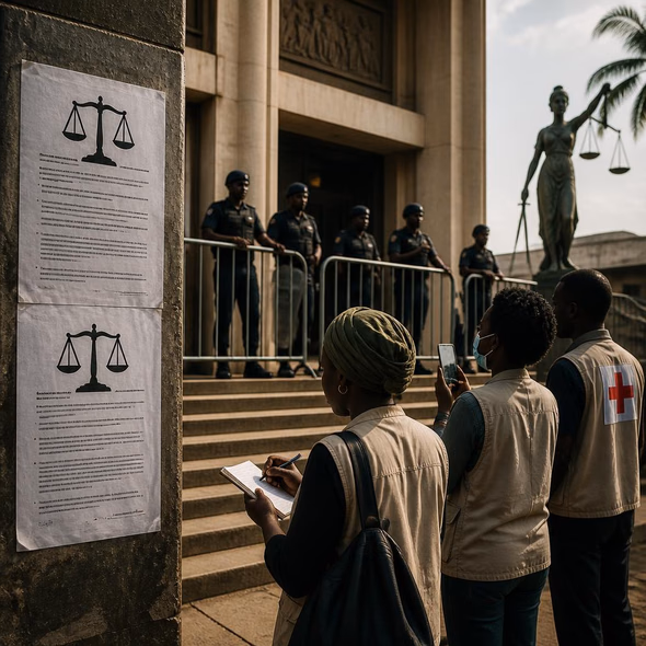 Editorial illustration for “West Africa’s Anti-LGBTQ+ Laws Reward the Scapegoat,” based on the article’s subject.