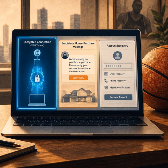 Editorial illustration for “Shaq’s Hack Is Not a VPN Test,” based on the article’s subject.