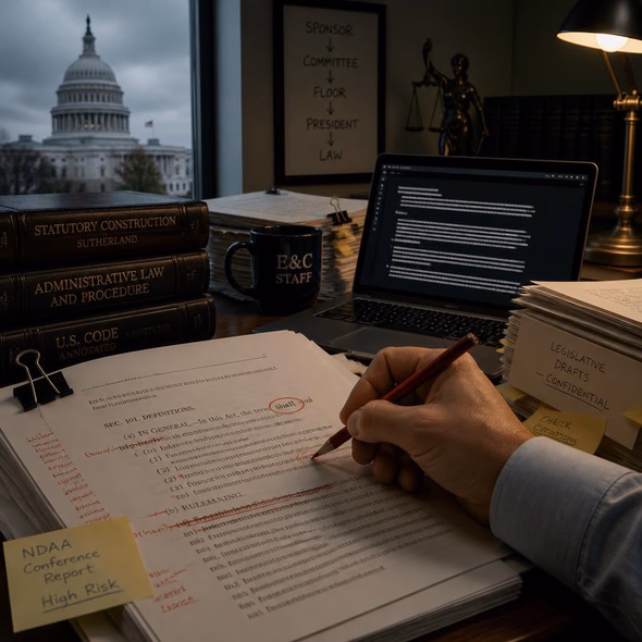 Editorial illustration for “Congress Cannot Delegate the Word “Shall”,” based on the article’s subject.