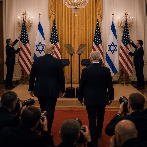 Trump and Netanyahu preparing for a photographed White House appearance