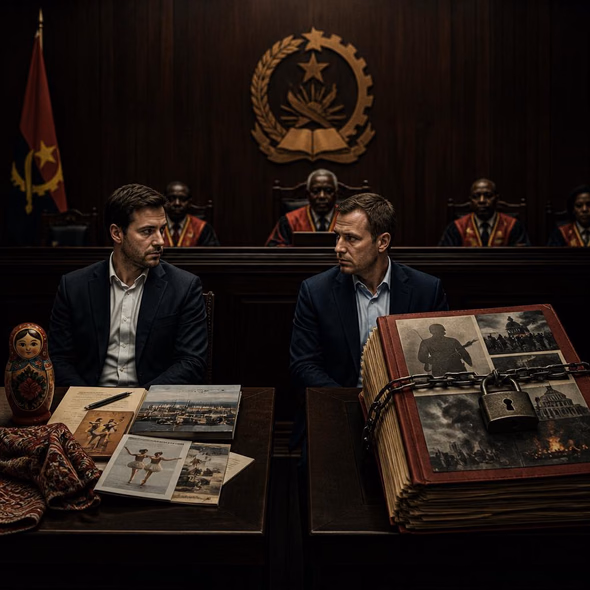 Two Russian defendants facing an Angolan court and a state security case file