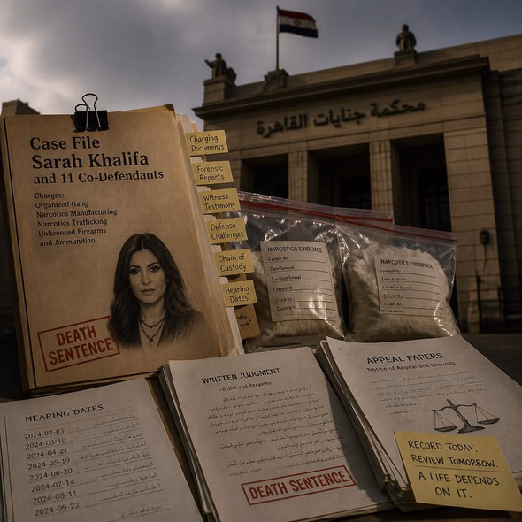 Editorial illustration for “Sarah Khalifa’s Death Sentence Needs a Durable Record,” based on the article’s subject.
