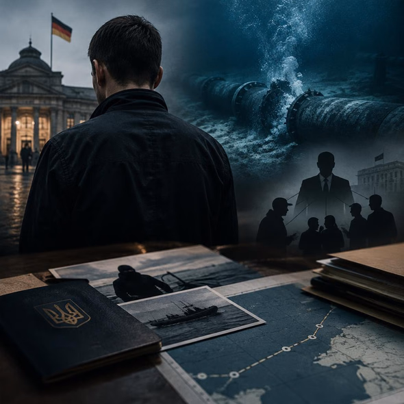 Editorial illustration for “Nord Stream: A Suspect’s Nationality Is Not State Attribution,” based on the article’s subject.