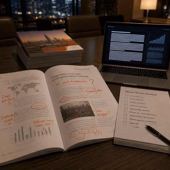 Editorial illustration for “PwC’s AI Report Failed the Reading Test,” based on the article’s subject.