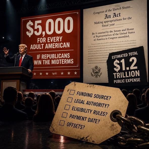 Editorial illustration for “$5,000, Conditional on Republican Control,” based on the article’s subject.