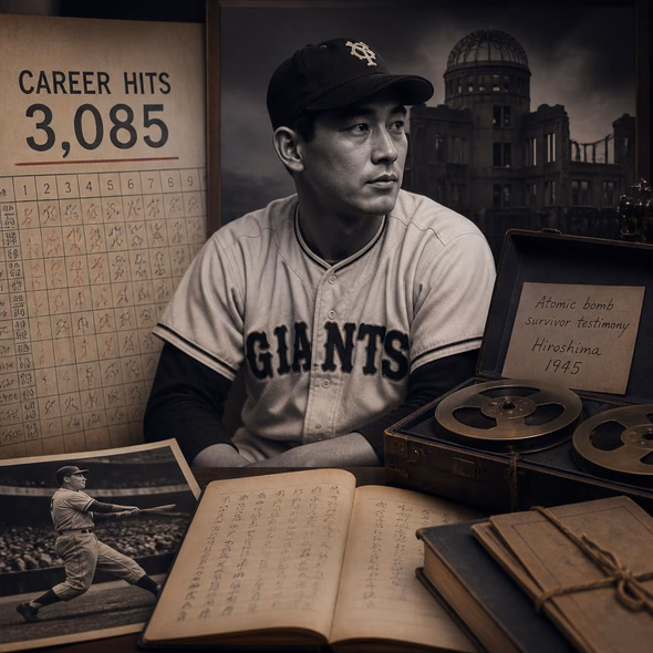 Editorial illustration for “Isao Harimoto Kept Two Public Records,” based on the article’s subject.