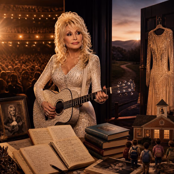 Editorial illustration for “Dolly Parton Left the Door Open,” based on the article’s subject.