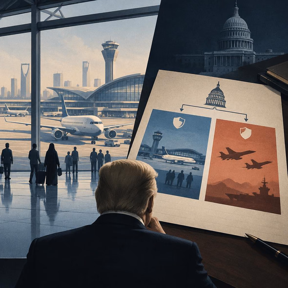 Editorial illustration for “Riyadh’s Dead and Washington’s Next Decision,” based on the article’s subject.