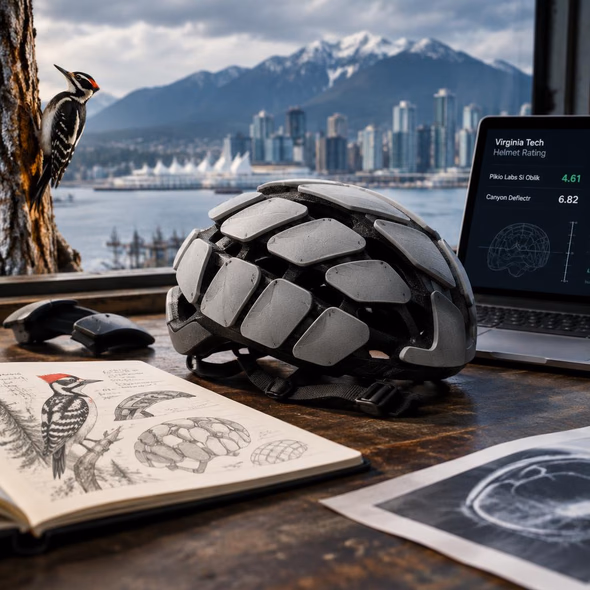 Editorial illustration for “Before Buying the ‘World’s Safest’ Bike Helmet,” based on the article’s subject.