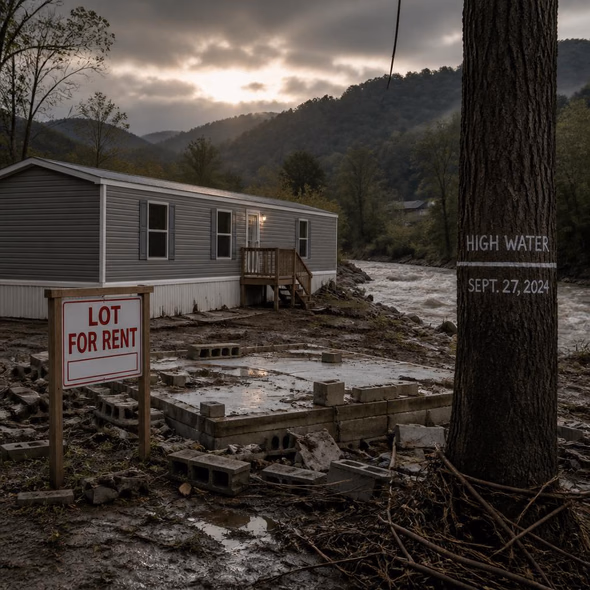 Editorial illustration for “The Floodplain Is Renting Again,” based on the article’s subject.