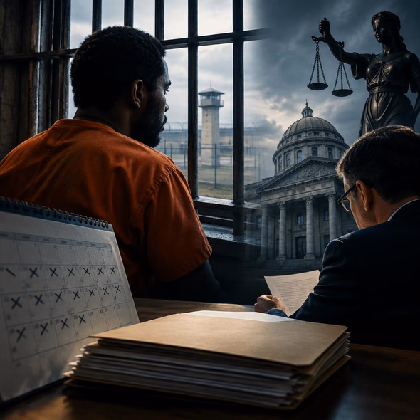 Editorial illustration for “Nine Years for One Legal Brief,” based on the article’s subject.