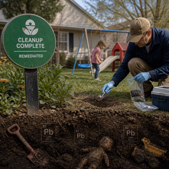 Editorial illustration for “Omaha’s Lead Cleanup Cannot End at the Press Release,” based on the article’s subject.