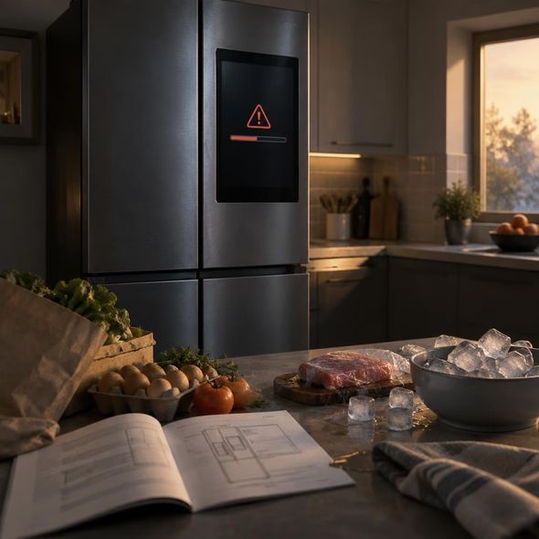 Editorial illustration for “Samsung Updated the Fridge Into a Brick,” based on the article’s subject.