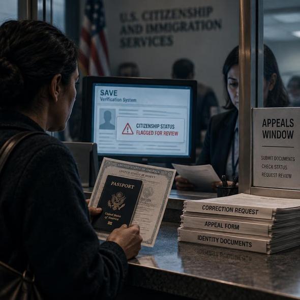 Editorial illustration for “Citizenship Checks Put Citizens on Trial,” based on the article’s subject.