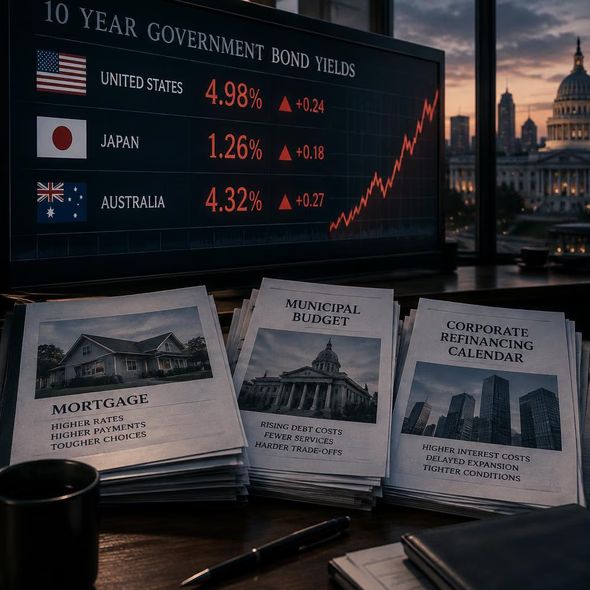 Editorial illustration for “The Bond Market Rejects Easy Arithmetic,” based on the article’s subject.
