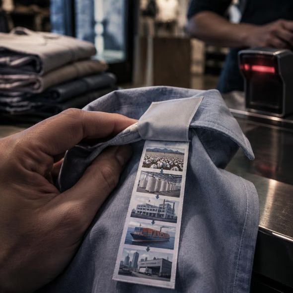 Editorial illustration for “The Sanctioned Cotton Is Already in the Shirt,” based on the article’s subject.