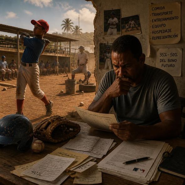 Editorial illustration for “The Baseball Dream Comes With Compound Interest,” based on the article’s subject.