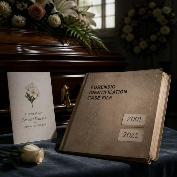 Editorial illustration for “Barbara Keating’s Funeral Took 25 Years,” based on the article’s subject.