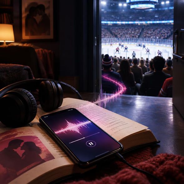 Editorial illustration for “NHL Romance Needs More Than a Seductive Voice,” based on the article’s subject.