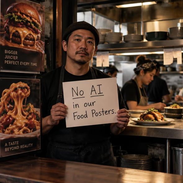 Editorial illustration for “The Handwritten Sign Is Now a Restaurant Feature,” based on the article’s subject.