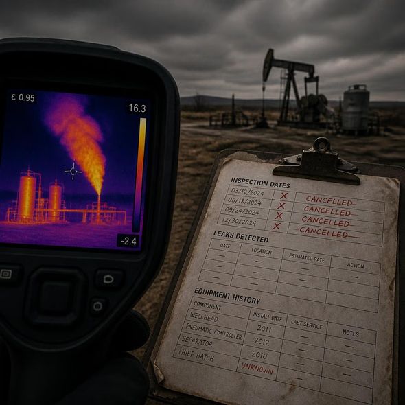 Editorial illustration for “Looser Methane Rules Need a Public Leak Ledger,” based on the article’s subject.