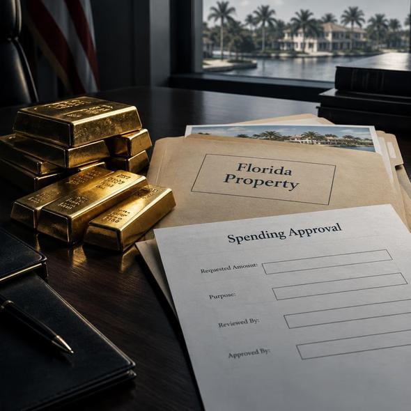 Editorial illustration for “The CIA Official’s Gold Had an Approval Chain,” based on the article’s subject.