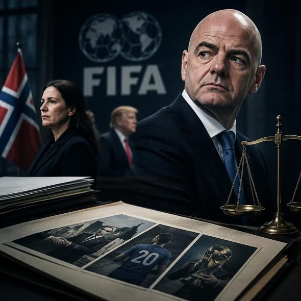 Editorial illustration for “Three Complaints Against Gianni Infantino,” based on the article’s subject.
