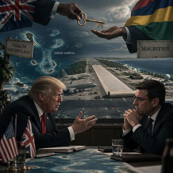 Editorial illustration for “Who Owns Chagos When Britain Pays to Stay?,” based on the article’s subject.