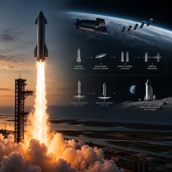 Editorial illustration for “Starship Reaches Orbit. The Contract Stays on Earth.,” based on the article’s subject.