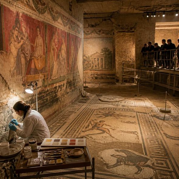 Editorial illustration for “Rome Opens the Painted Room,” based on the article’s subject.